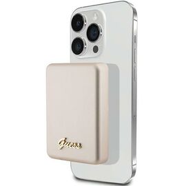 Guess MagSafe Metal Script Logo induction power bank 5W 3000mAh - gold - Powerbanks - Smartphone Chargers - Techbox