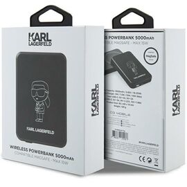 Karl Lagerfeld NFT Outline Ikonik MagSafe 5000mAh induction power bank - black