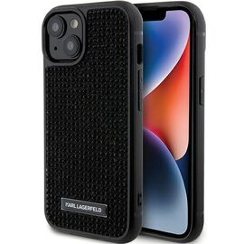 Karl Lagerfeld Rhinestone Logo Metal Plate case for iPhone 15 - black - Apple Cases - Cases - Techbox
