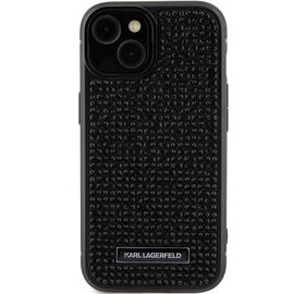Karl Lagerfeld Rhinestone Logo Metal Plate case for iPhone 15 - black - Apple Cases - Cases - Techbox
