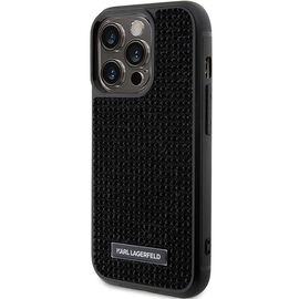 Karl Lagerfeld Rhinestone Logo Metal Plate case for iPhone 15 Pro - black - Apple Cases - Cases - Techbox