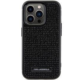 Karl Lagerfeld Rhinestone Logo Metal Plate case for iPhone 15 Pro - black - Apple Cases - Cases - Techbox