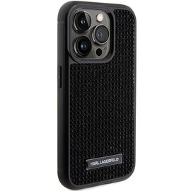 Karl Lagerfeld Rhinestone Logo Metal Plate case for iPhone 15 Pro - black - Apple Cases - Cases - Techbox