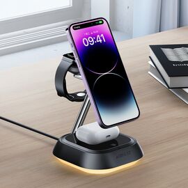 3in1 Acefast E16 15W inductive charging station for phone / headphones / watch - black - Wireless Chargers - Smartphone Chargers - Techbox
