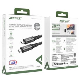 Acefast C1-09 USB-C / USB-C USB4 PD3.1 cable 5A 1m - gray-black | Techbox