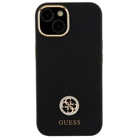 Guess Silicone Logo Strass 4G Case for iPhone 15 - Black - Uncategorized Cases (2) - Cases - Techbox