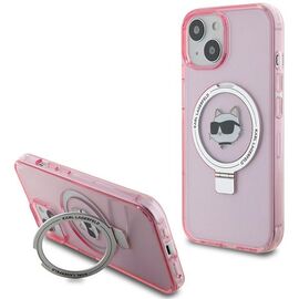 Karl Lagerfeld KLHMP15SHMRSCHP iPhone 15 6.1" pink/pink hardcase Ring Stand Choupette Head MagSafe - Apple Cases - Cases - Techbox