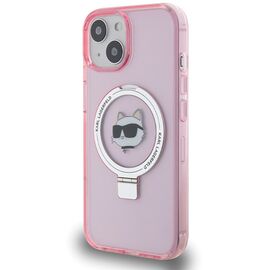 Karl Lagerfeld KLHMP15SHMRSCHP iPhone 15 6.1" pink/pink hardcase Ring Stand Choupette Head MagSafe - Apple Cases - Cases - Techbox