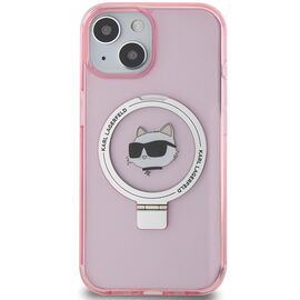 Karl Lagerfeld KLHMP15SHMRSCHP iPhone 15 6.1" pink/pink hardcase Ring Stand Choupette Head MagSafe - Apple Cases - Cases - Techbox