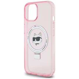 Karl Lagerfeld KLHMP15SHMRSCHP iPhone 15 6.1" pink/pink hardcase Ring Stand Choupette Head MagSafe - Apple Cases - Cases - Techbox