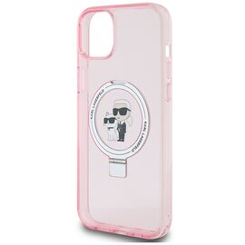 Karl Lagerfeld Ring Stand Karl&amp;Choupette MagSafe case for iPhone 15 Plus - pink | Techbox