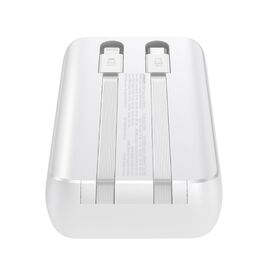 Mini power bank with built-in cables Joyroom JR-PBC06 30W 10000mAh - white | Techbox