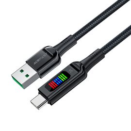 Acefast C7-04 USB-A USB-C 60W 1.2m cable with display - black | Techbox