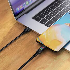 Acefast C7-04 USB-A USB-C 60W 1.2m cable with display - black | Techbox