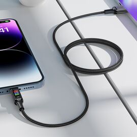 Acefast C7-04 USB-A USB-C 60W 1.2m cable with display - black | Techbox