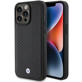 BMW Leather Diamond Pattern case for iPhone 15 Pro Max - black | Techbox