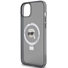 Karl Lagerfeld KLHMP15SHMRSKHK iPhone 15 6.1" black/black hardcase Ring Stand Karl Head MagSafe | Techbox