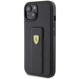 Ferrari Grip Stand Metal Logo case for iPhone 15 - black - Apple Cases - Cases - Techbox