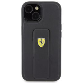 Ferrari Grip Stand Metal Logo case for iPhone 15 - black - Apple Cases - Cases - Techbox