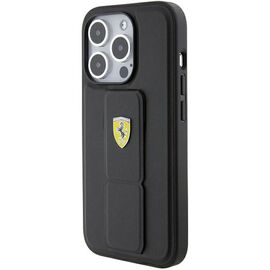 Ferrari Grip Stand Metal Logo case for iPhone 15 Pro - black - Apple Cases - Cases - Techbox