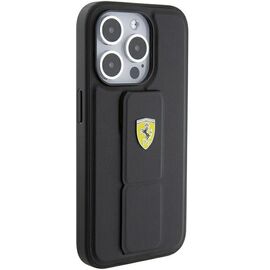 Ferrari Grip Stand Metal Logo case for iPhone 15 Pro - black - Apple Cases - Cases - Techbox