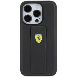 Ferrari Grip Stand Metal Logo case for iPhone 15 Pro Max - black - Apple Cases - Cases - Techbox