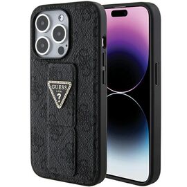 Guess Grip Stand 4G Triangle Strass case for iPhone 15 Pro - black - Apple Cases - Cases - Techbox