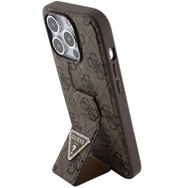 Guess Grip Stand 4G Triangle Strass case for iPhone 15 Pro - brown - Apple Cases - Cases - Techbox