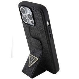 Guess Grip Stand 4G Triangle Strass case for iPhone 15 Pro Max - black - Apple Cases - Cases - Techbox