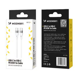 Wozinsky WSTCC1 USB-C / USB-C PD 65W cable 1 m long - white - Cables & Adapters - Cables & Accessories - Techbox