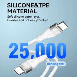 Wozinsky WSTCC2 USB-C / USB-C PD 65W cable 2 m - white - Cables & Adapters - Cables & Accessories - Techbox