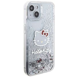 Hello Kitty Liquid Glitter Charms Kitty Head case for iPhone 14 - silver | Techbox