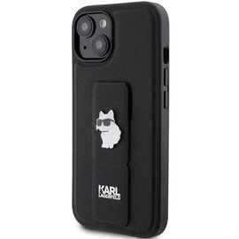 Karl Lagerfeld Gripstand Saffiano Choupette Pins case for iPhone 15 - black - Apple Cases - Cases - Techbox