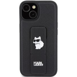 Karl Lagerfeld Gripstand Saffiano Choupette Pins case for iPhone 15 - black - Apple Cases - Cases - Techbox