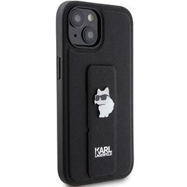 Karl Lagerfeld Gripstand Saffiano Choupette Pins case for iPhone 15 - black - Apple Cases - Cases - Techbox