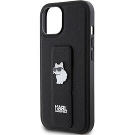 Karl Lagerfeld Gripstand Saffiano Choupette Pins Case for iPhone 15 Plus / 14 Plus - Black - Apple Cases - Cases - Techbox