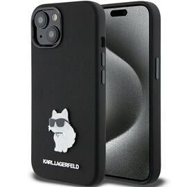 Karl Lagerfeld Silicone Choupette Metal Pin case for iPhone 15 Plus / 14 Plus - black - Apple Cases - Cases - Techbox