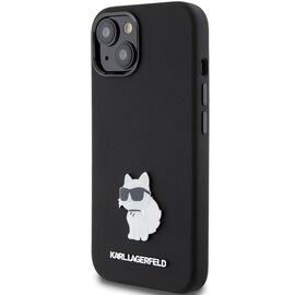 Karl Lagerfeld Silicone Choupette Metal Pin case for iPhone 15 Plus / 14 Plus - black - Apple Cases - Cases - Techbox