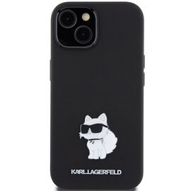 Karl Lagerfeld Silicone Choupette Metal Pin case for iPhone 15 Plus / 14 Plus - black - Apple Cases - Cases - Techbox
