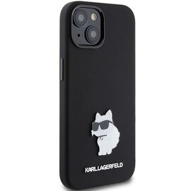 Karl Lagerfeld Silicone Choupette Metal Pin case for iPhone 15 Plus / 14 Plus - black - Apple Cases - Cases - Techbox