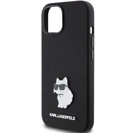 Karl Lagerfeld Silicone Choupette Metal Pin case for iPhone 15 Plus / 14 Plus - black - Apple Cases - Cases - Techbox