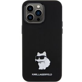 Karl Lagerfeld Silicone Choupette Metal Pin case for iPhone 15 Pro - black - Apple Cases - Cases - Techbox