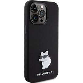 Karl Lagerfeld Silicone Choupette Metal Pin case for iPhone 15 Pro - black - Apple Cases - Cases - Techbox