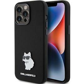 Karl Lagerfeld Silicone Choupette Metal Pin case for iPhone 15 Pro Max - black - Apple Cases - Cases - Techbox