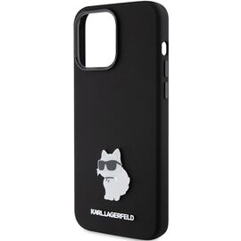 Karl Lagerfeld Silicone Choupette Metal Pin case for iPhone 15 Pro Max - black - Apple Cases - Cases - Techbox