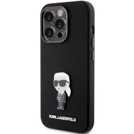 Karl Lagerfeld Silicone Ikonik Metal Pin case for iPhone 15 Pro - black - Apple Cases - Cases - Techbox