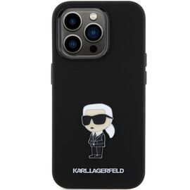 Karl Lagerfeld Silicone Ikonik Metal Pin case for iPhone 15 Pro - black - Apple Cases - Cases - Techbox