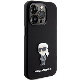 Karl Lagerfeld Silicone Ikonik Metal Pin case for iPhone 15 Pro - black - Apple Cases - Cases - Techbox