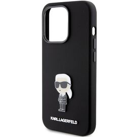 Karl Lagerfeld Silicone Ikonik Metal Pin case for iPhone 15 Pro - black - Apple Cases - Cases - Techbox