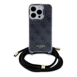 Guess Crossbody Cord 4G Print case for iPhone 15 Pro - black - Apple Cases - Cases - Techbox